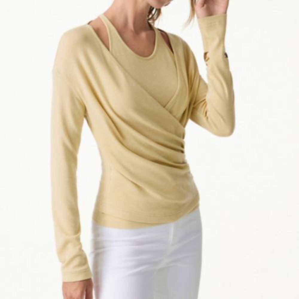 OGL Eco-MiYaMoon Cashmere Blend Ruched Long Sleeve Top & Brami Tank Set Size S